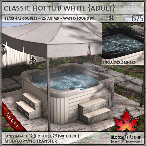classic hot tub white Adult L675