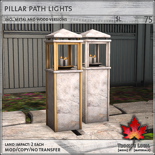 pillar path lights L75