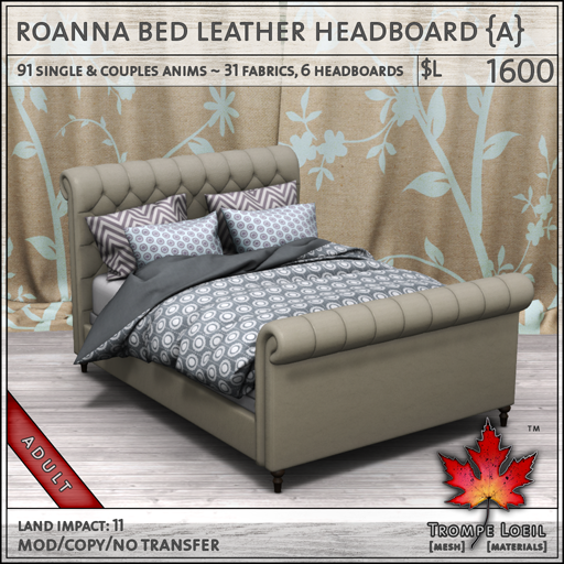 roanna bed leather Adult L1600
