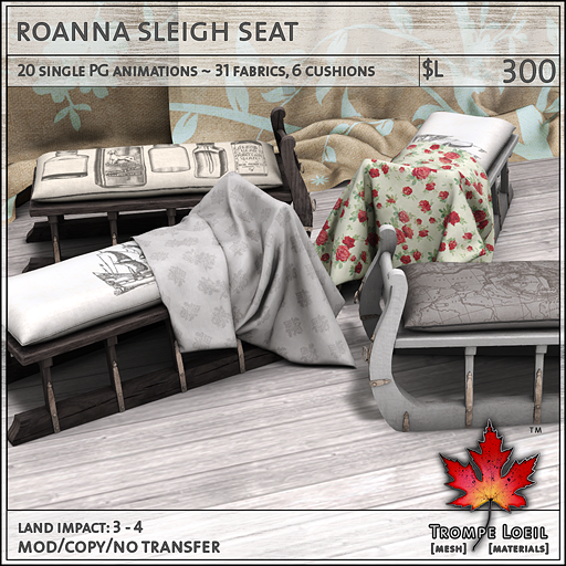 roanna sleigh seat L300