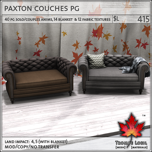 paxton couches PG L415