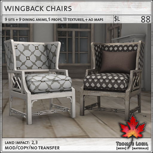 wingback chairs L88