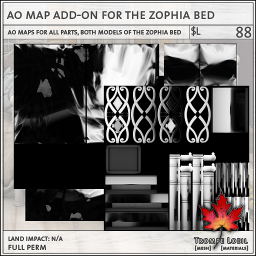 AO Map Add-on Zophia Bed L88