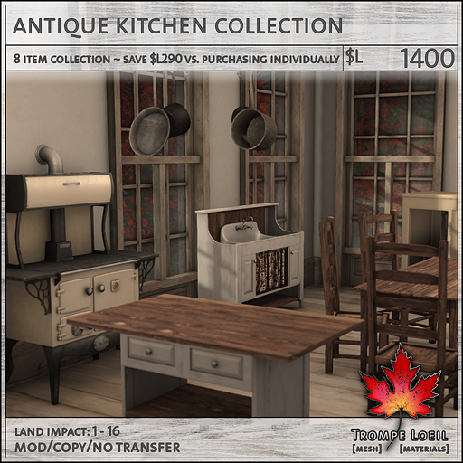 antique kitchen collection L1400