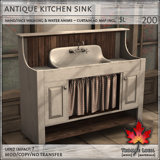 antique kitchen sink L200