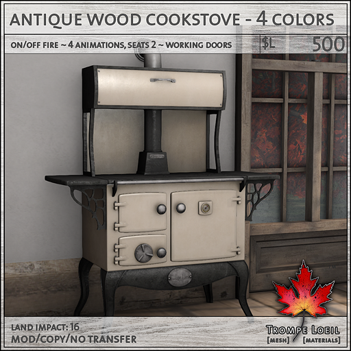 antique wood cookstove L500