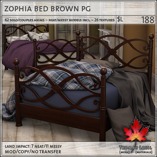 zophia bed brown PG L188