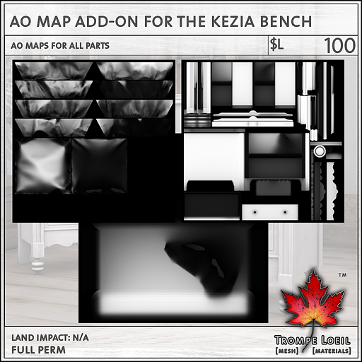 AO Map Addon for Kezia Bench sales L100