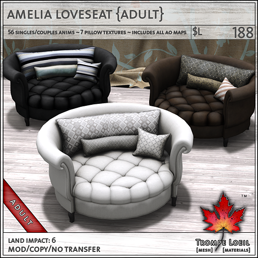 amelia loveseat adult L188