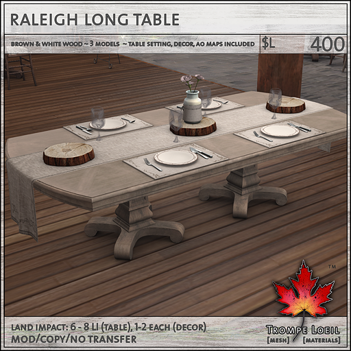 raleigh table long L400