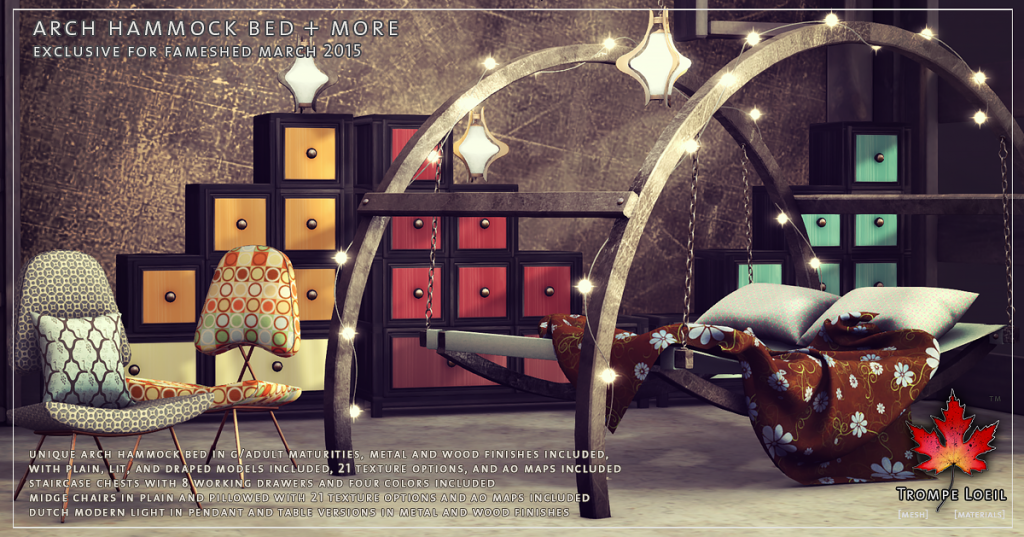 Trompe Loeil - Arch Hammock Bedroom FaMESHed March promo