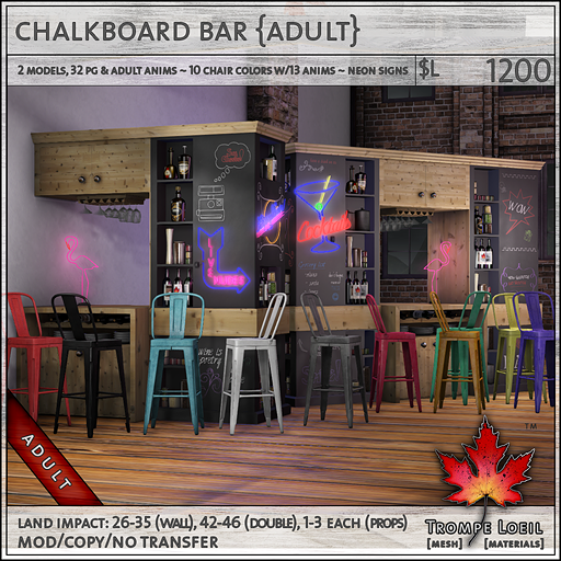chalkboard bar Adult L1200