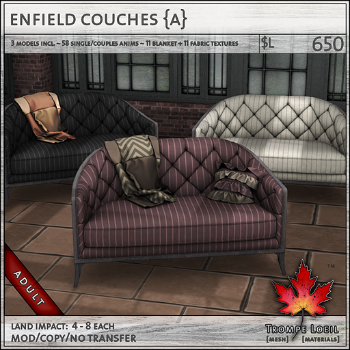 enfield couches Adult sales L650