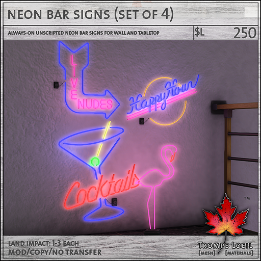 neon bar signs sales L250