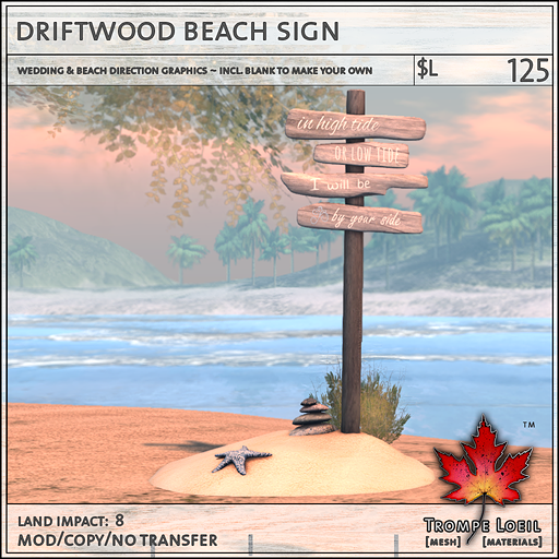 driftwood beach sign L 125