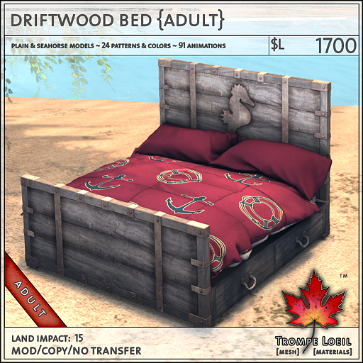 driftwood bed Adult L750