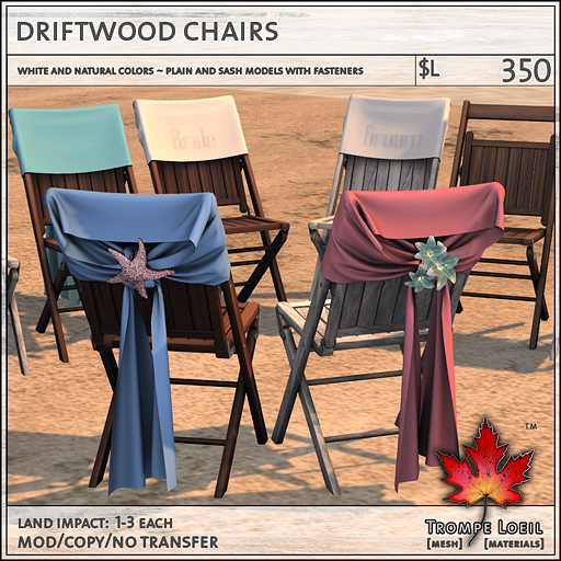 driftwood chairs L350