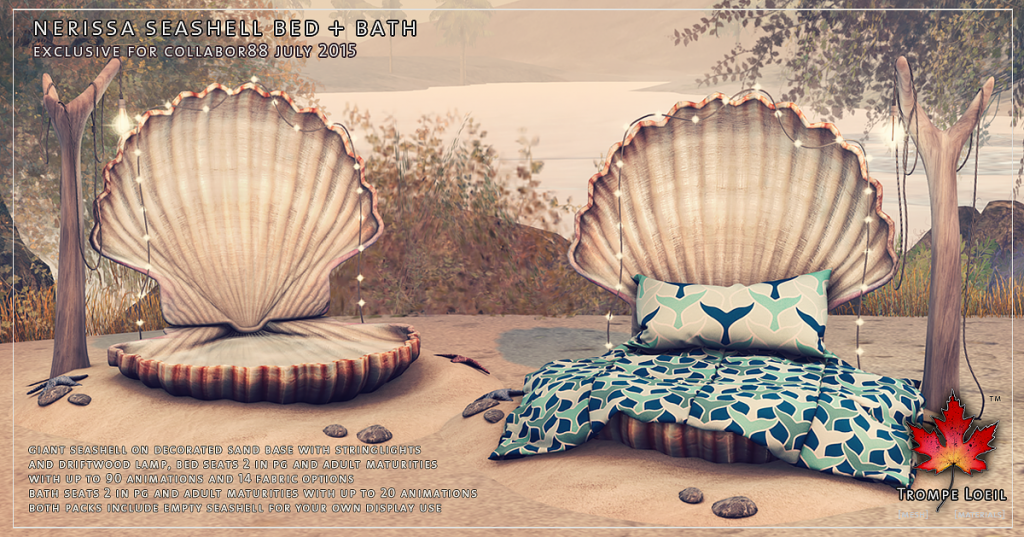 Trompe Loeil - Nerissa Seashell Bed and Bath for Collabor88 July