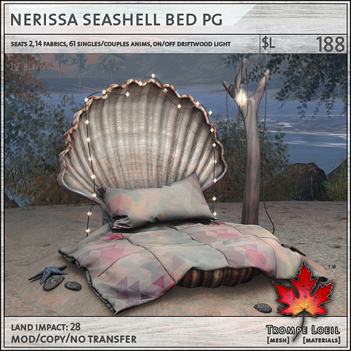 nerissa seashell bed PG L188