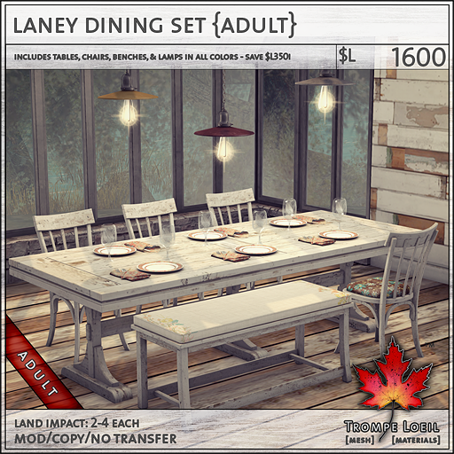laney dining set Adult L1600