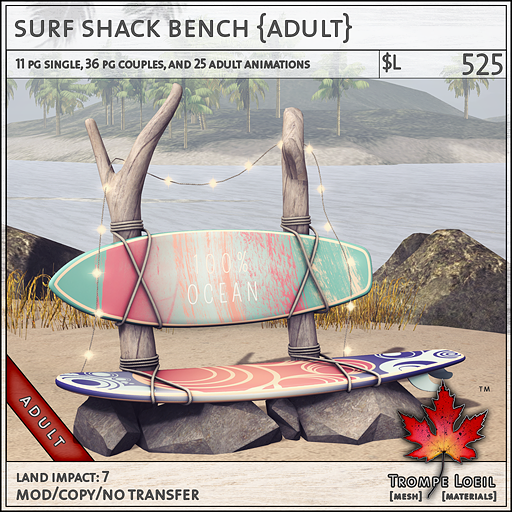 surf shack bench Adult L525