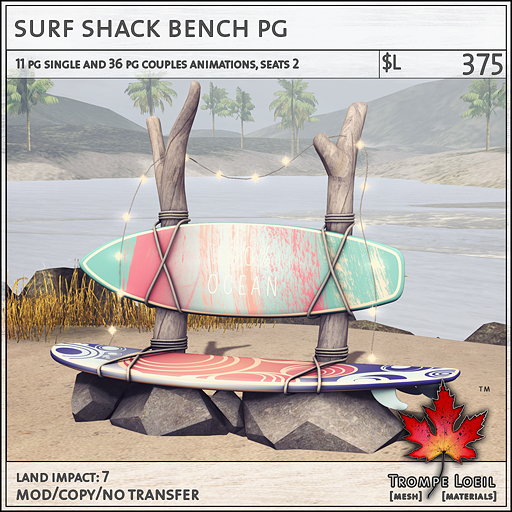 surf shack bench PG L375