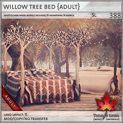 willow tree bed Adult L388