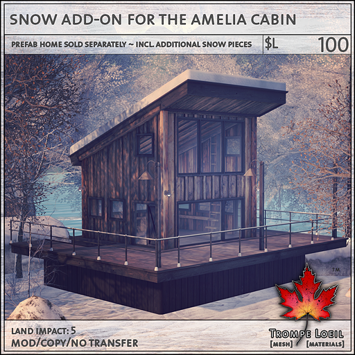 snow add-on for the amelia cabin L100