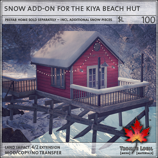 snow add-on for the kiya beach hut L100