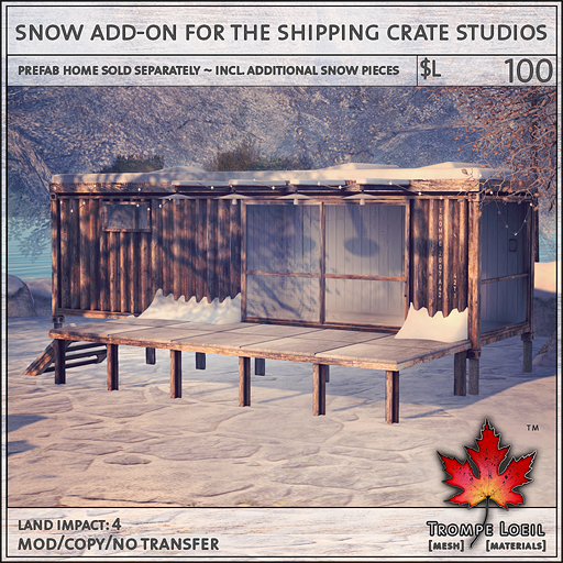 snow add-on for the shipping crate studios L100