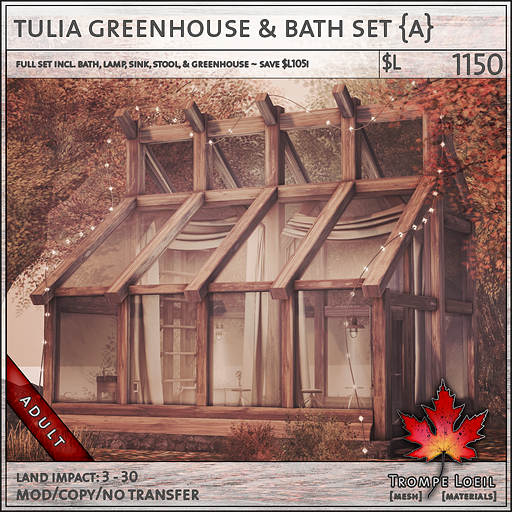 tulia greenhouse and bath set Adult L1150