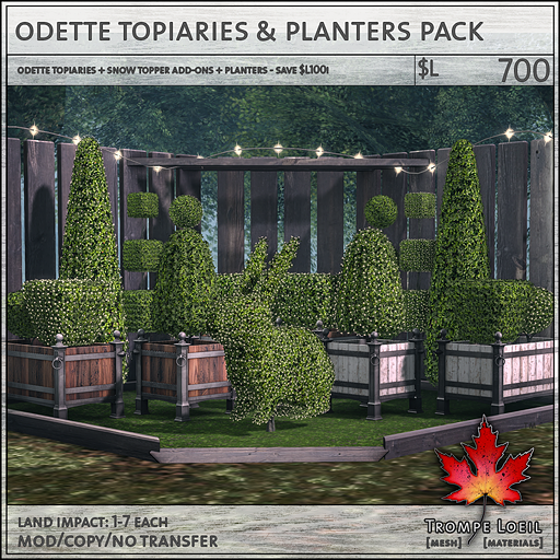 odette topiaries and planters pack L700