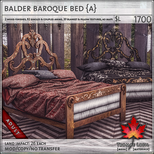 balder baroque bed Adult L1700