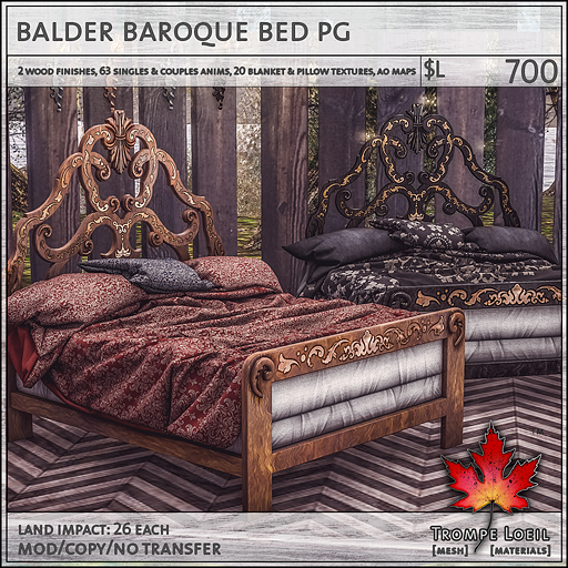 balder baroque bed PG L700
