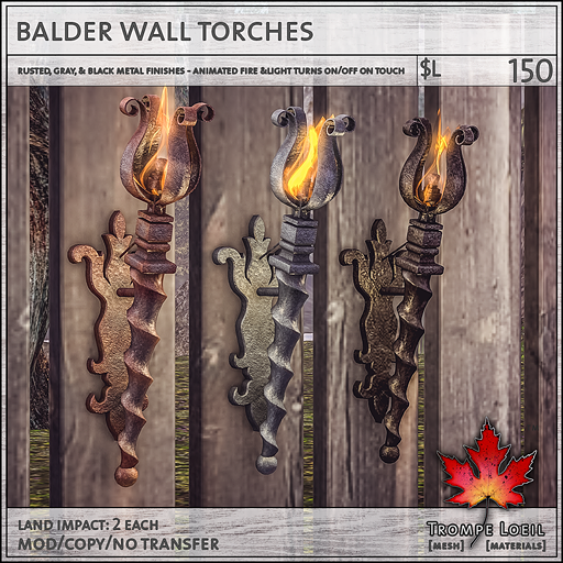 balder wall torches L150