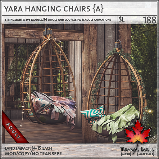 yara hanging chairs Adult L188