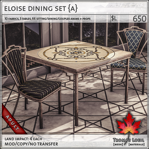 eloise dining set Adult L650