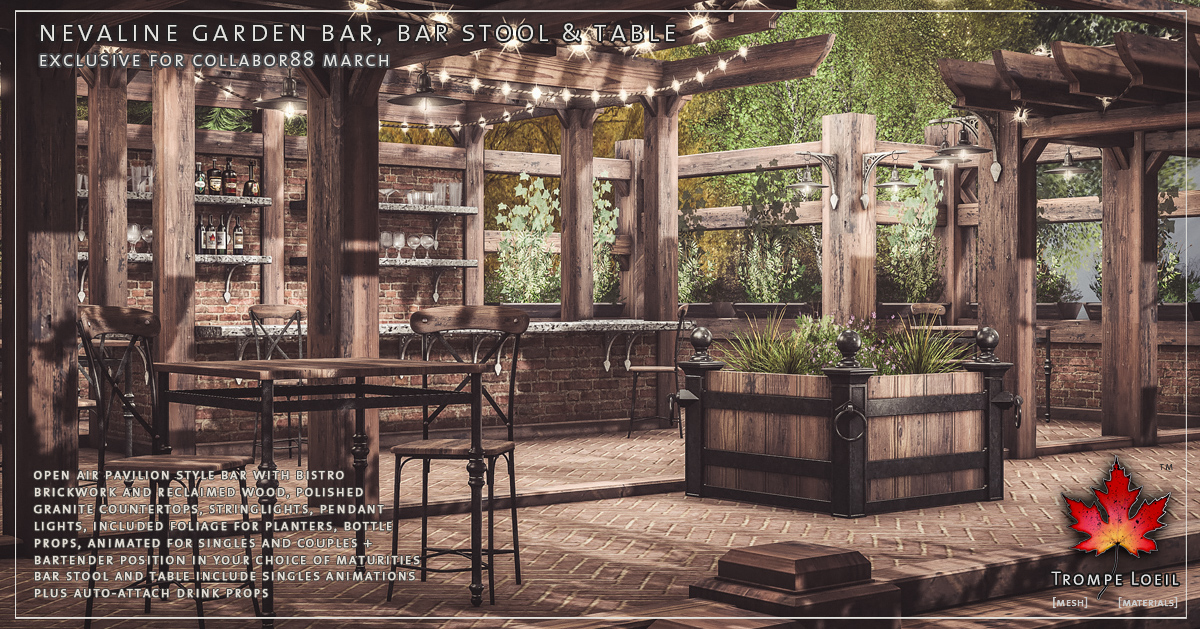 Nevaline Garden Bar and Bar Stool & Table for Collabor88 March
