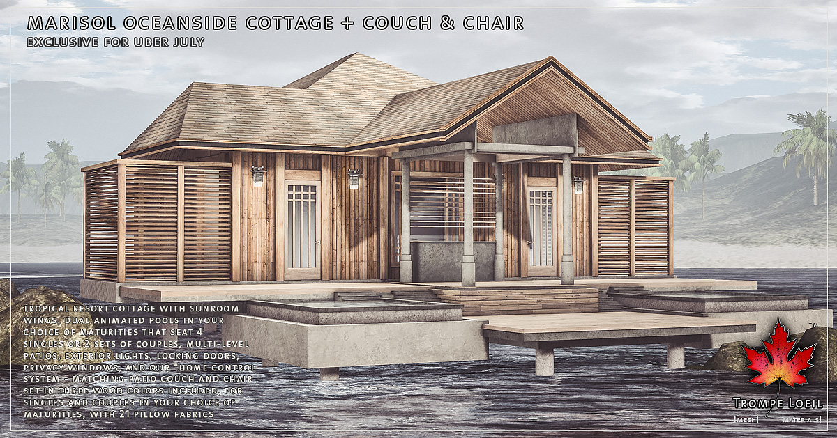 Marisol Oceanside Cottage + Couch & Chair for Uber July