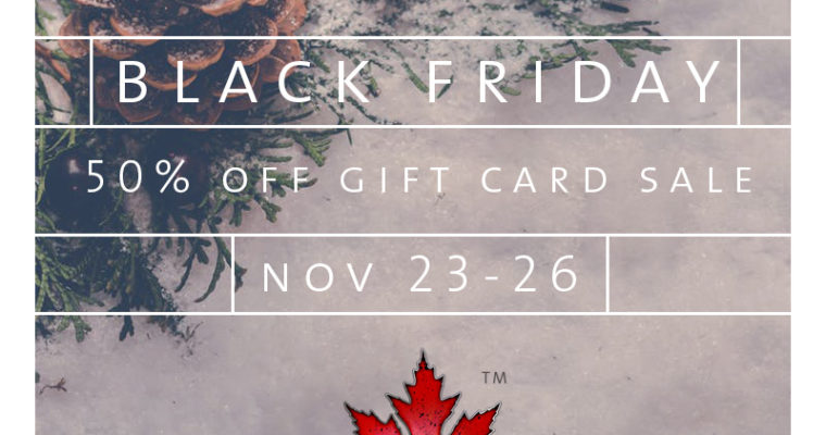 Black Friday 2018 50% Off Gift Card Sale Nov 23-26