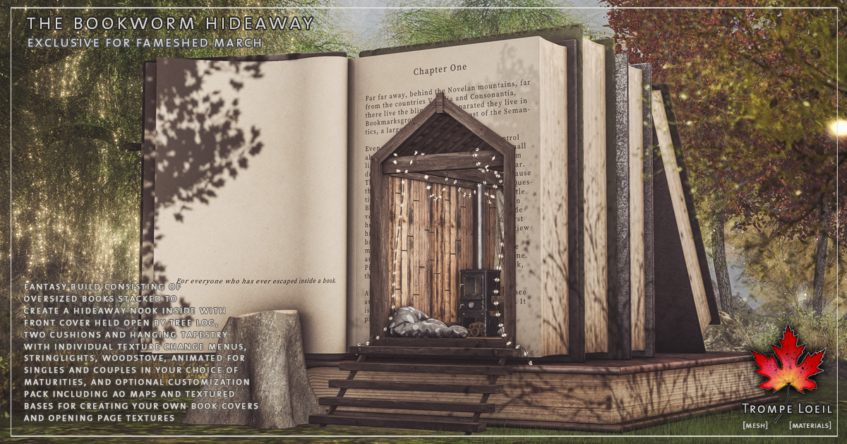 Bookworm Hideaway and Customization Pack for FaMESHed March