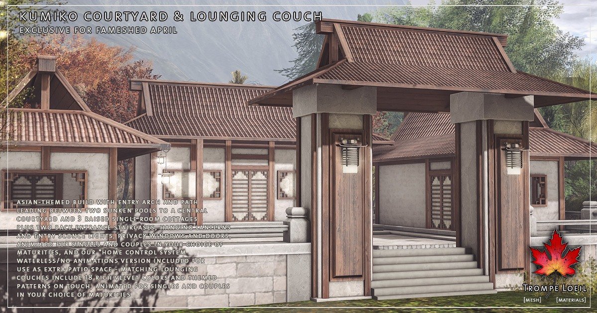 Kumiko Courtyard and Lounging Couches for FaMESHed April