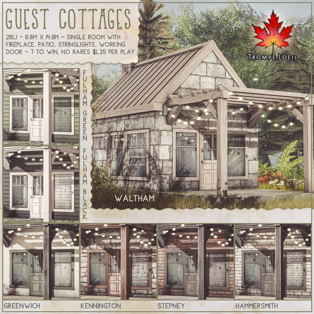 Guest Cottages Gacha for The Arcade March