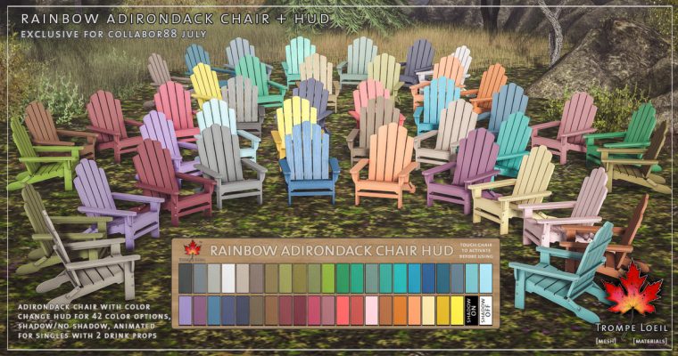 Rainbow Adirondack Chairs for Collabor88 July