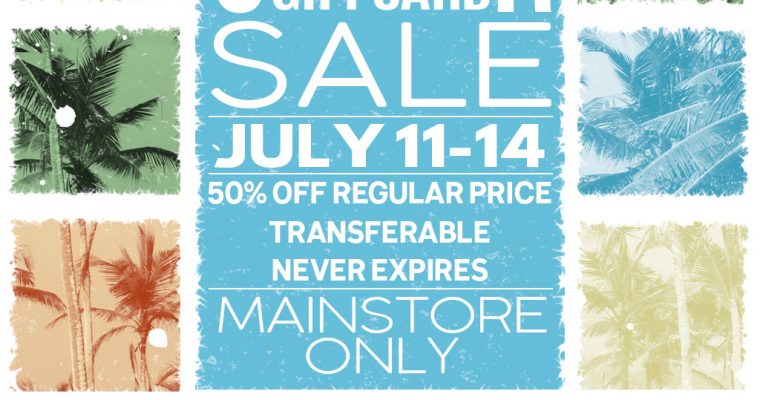 Summer Gift Card Sale July 11-14 – 50% Off Gift Cards