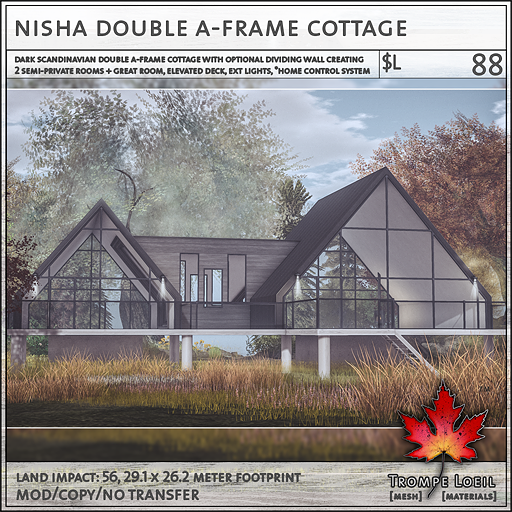Nisha Double A-Frame Cottage, Snow Add-On, & Chair for Collabor88 October