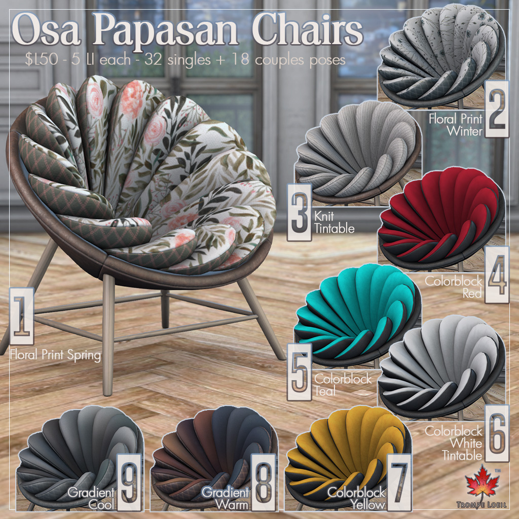 Osa Papasan Chairs for The Arcade March