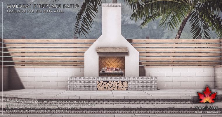 Molokai Fireplace Patio for The Fifty April
