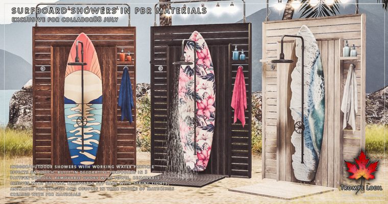 Surfboard Shower in PBR Materials for Collabor88 July