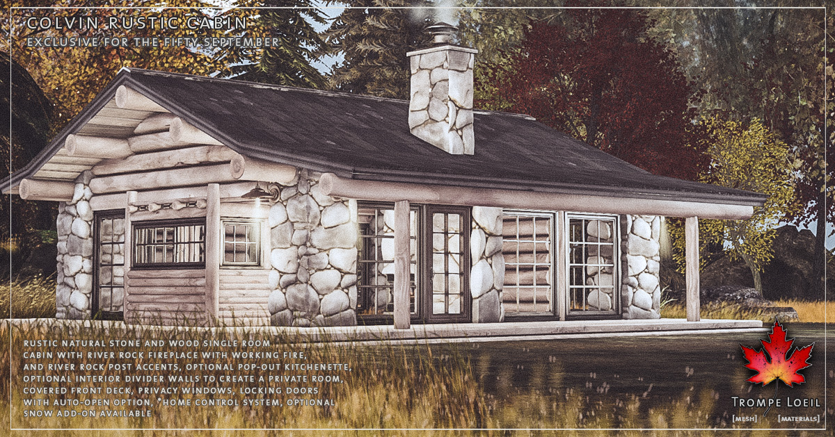 Colvin Rustic Cabin for The Fifty September